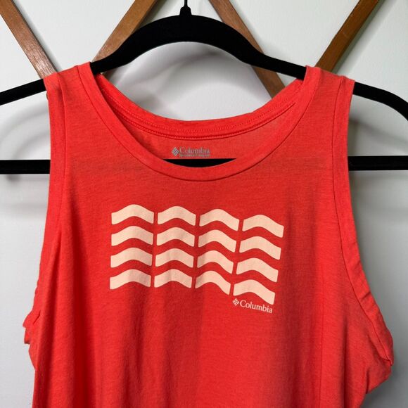 Columbia Womens Bluff Mesa Fitted Tank Top Lightweight Coral Orange Size‎ L NWOT - Picture 3 of 8